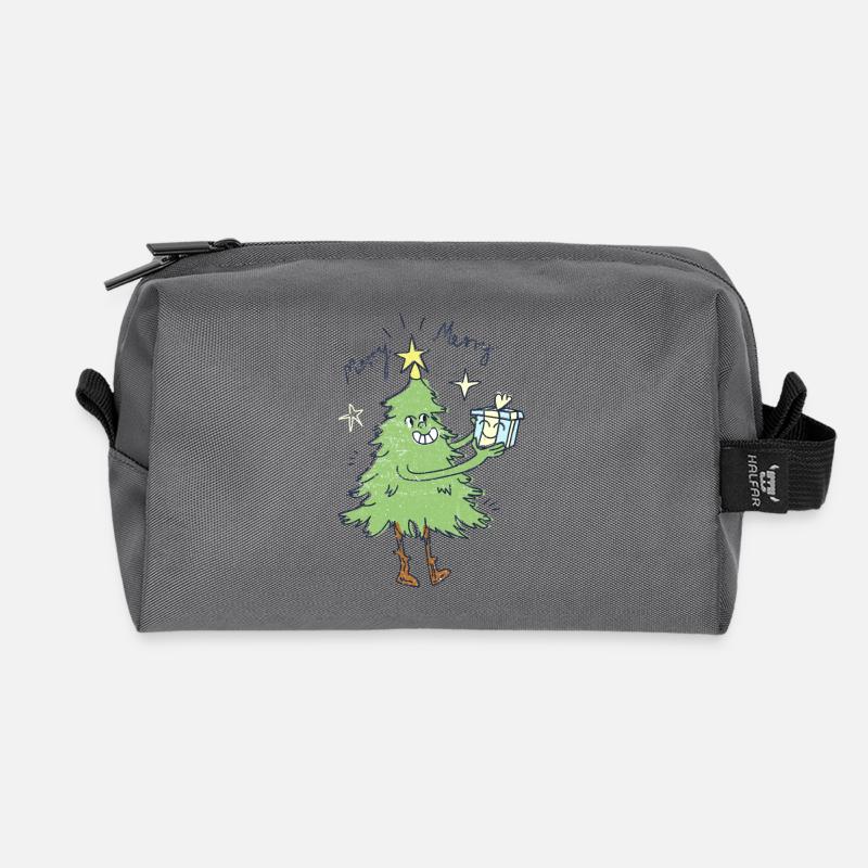 Christmas tree - Recycled Toiletry Zip Bag - anthracite