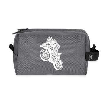 Courses de motos, Saut tout-terrain, Conduite tout-terrain - Trousse de toilette en tissu recyclé - anthracite - Devant