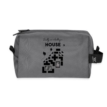 build a house black 2 - Recycled Toiletry Zip Bag - anthracite - Front