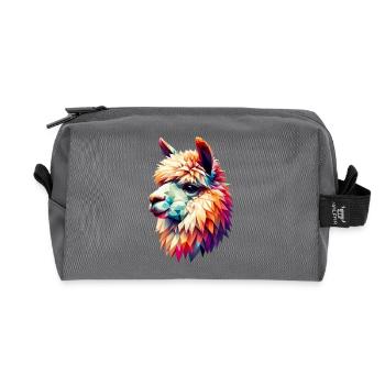 Polygonales Alpaka - Recycelte Kulturtasche - Anthrazit - Vorne