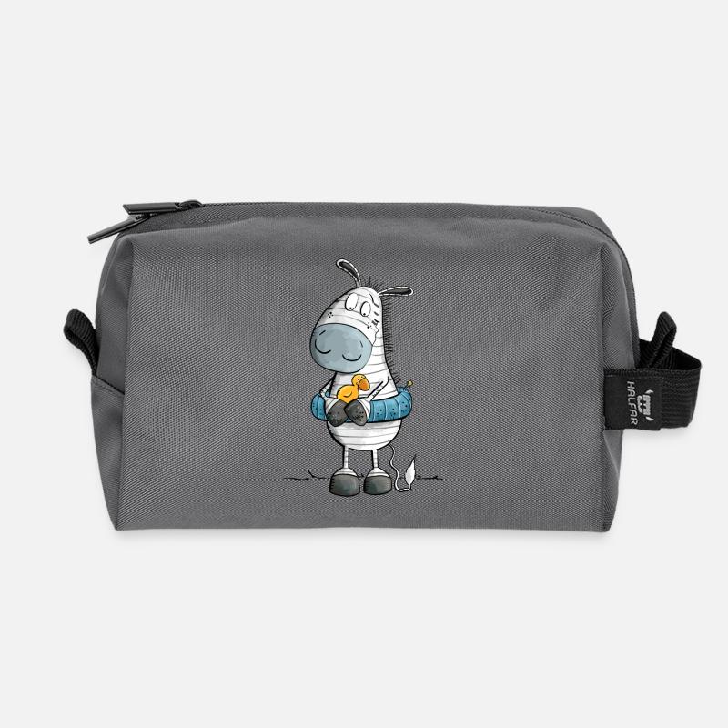Zebra Sommer Strand Schwimmer - Recycelte Kulturtasche - Anthrazit