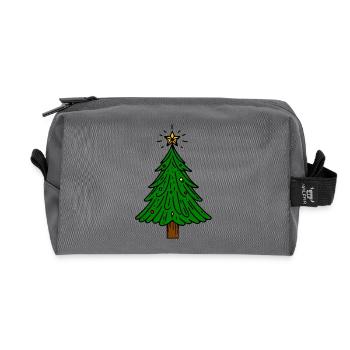 Sapin de Noël - Trousse de toilette en tissu recyclé - anthracite - Devant
