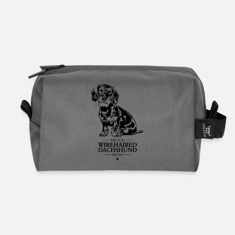 Wirehaired Dachshund Mom Rauhaardackel Wilsigns - Recycelte Kulturtasche - Anthrazit