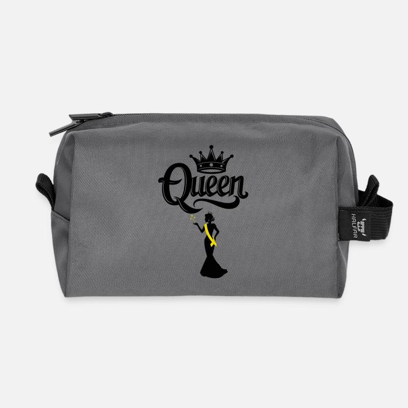 Queen - Recycled Toiletry Zip Bag - anthracite