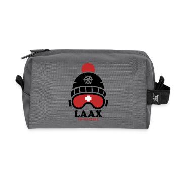 Laax station de ski Suisse Alpes - Trousse de toilette en tissu recyclé - anthracite - Devant