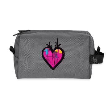 Heart for art lovers - Recycled Toiletry Zip Bag - anthracite - Front