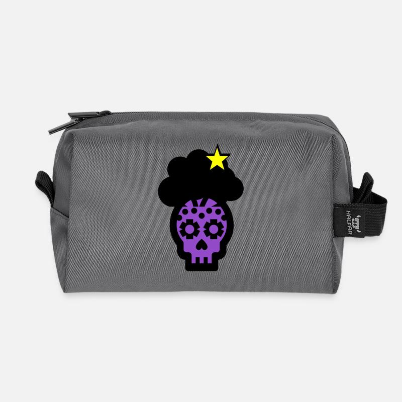 Punk Skull - Recycled Toiletry Zip Bag - anthracite