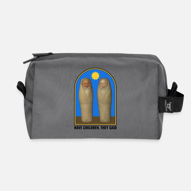 Surreale Renaissance Babys – Kunst trifft Humor - Recycelte Kulturtasche - Anthrazit