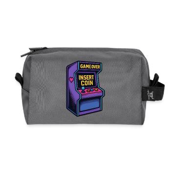 Insert Coin – Retro Arcade Vibes - Recycelte Kulturtasche - Anthrazit - Vorne