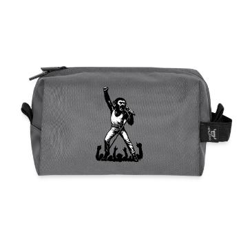 Dancing Monkey Singer | The Monkey Dance Banksy - Recycled Toiletry Zip Bag - anthracite - Front