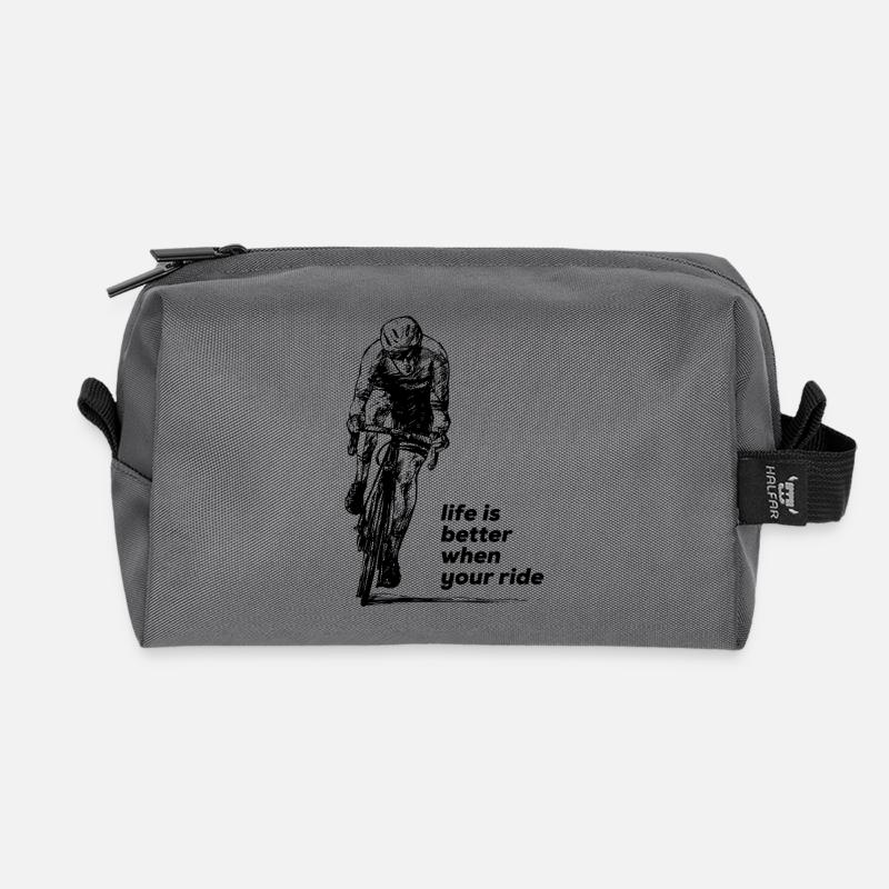 Ride On - Recycled Toiletry Zip Bag - anthracite