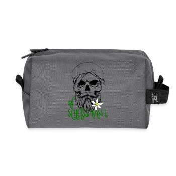 Skull with Edelweiss Folk Festival Beer Tent - Recycled Toiletry Zip Bag - anthracite - Front