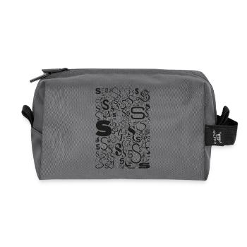 Typo S - Conception de lettres pour les amateurs de polices de caractères - Trousse de toilette en tissu recyclé - anthracite - Devant
