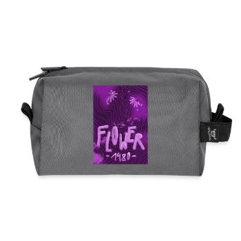 Néon floral Rétro des années 80 - Trousse de toilette en tissu recyclé - anthracite - Devant