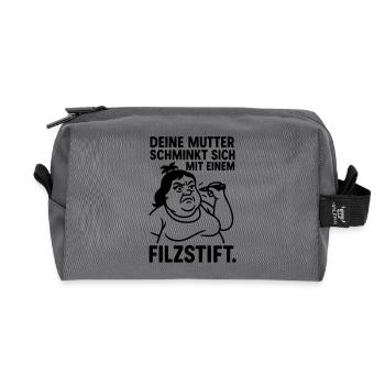 Your Mother Joke Felt-Tip Pen Make Up - Recycled Toiletry Zip Bag - anthracite - Front