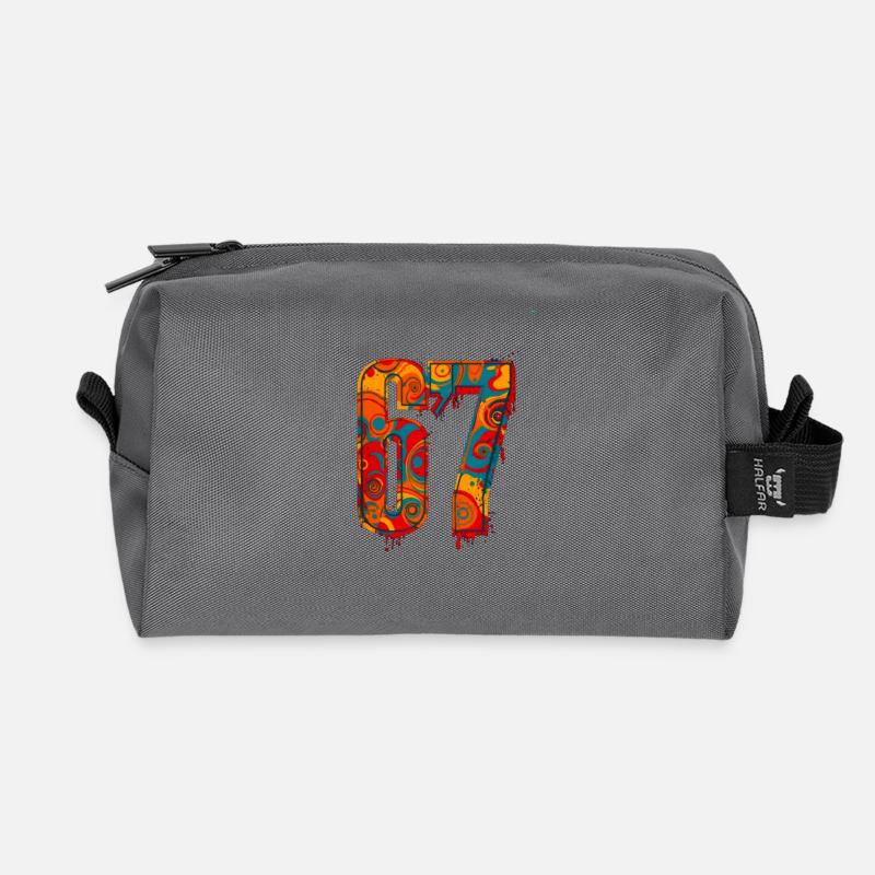 Psychedelic 67 Digits - Recycelte Kulturtasche - Anthrazit