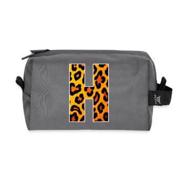 Leopard Print HForm - Recycled Toiletry Zip Bag - anthracite - Front