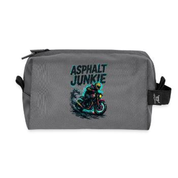 Asphalt Junkie – Motorrad - Recycelte Kulturtasche - Anthrazit - Vorne