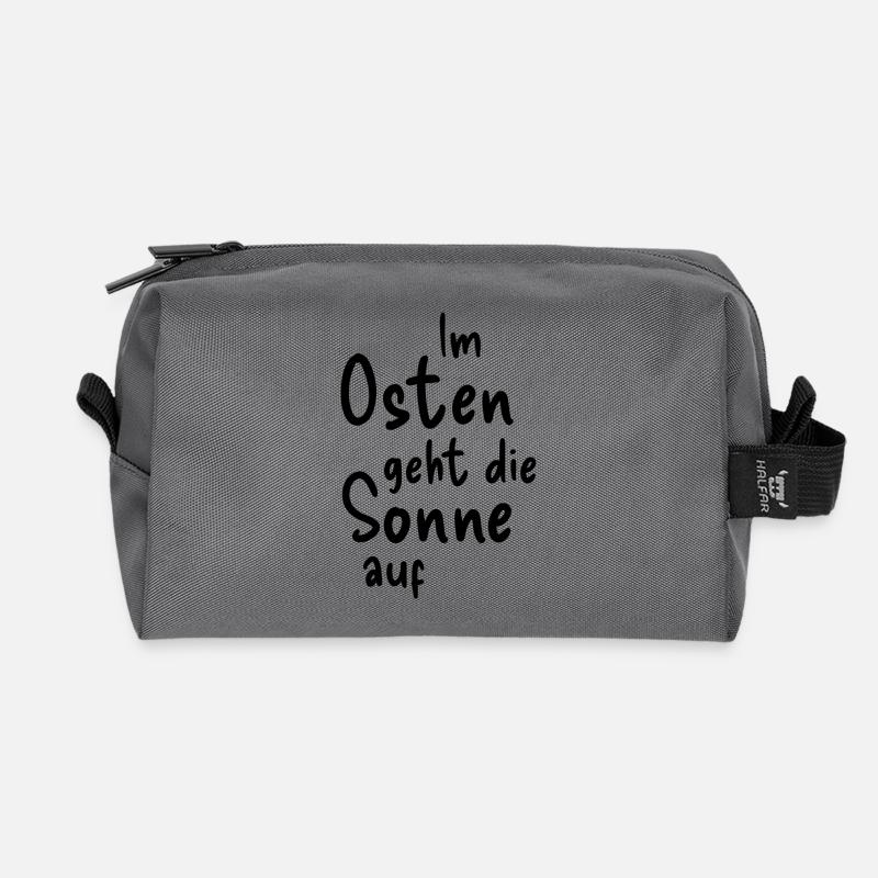 Sonne im Osten - Recycelte Kulturtasche - Anthrazit