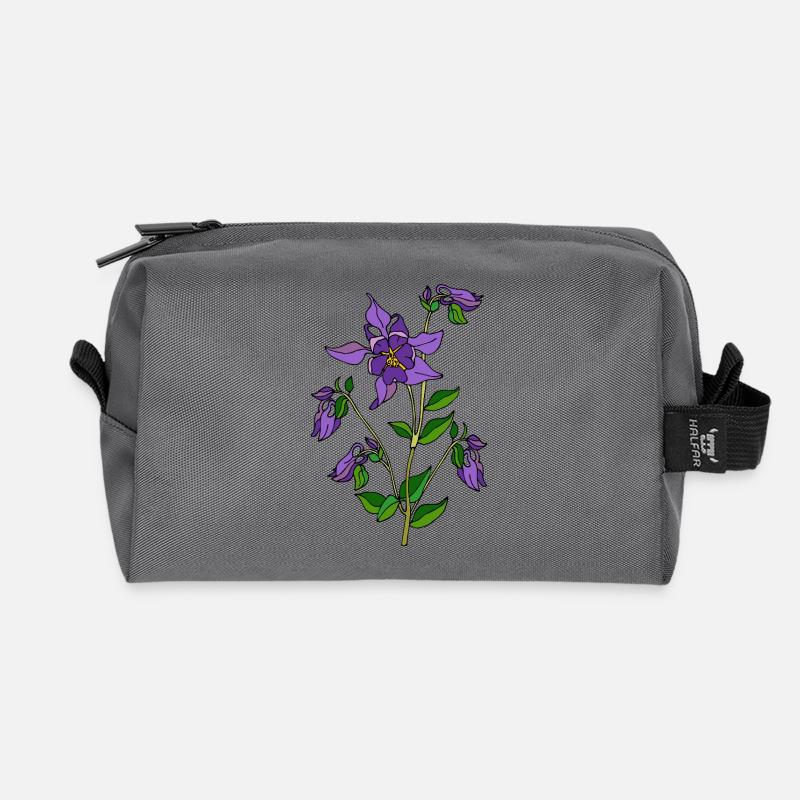 Blumen - Recycelte Kulturtasche - Anthrazit