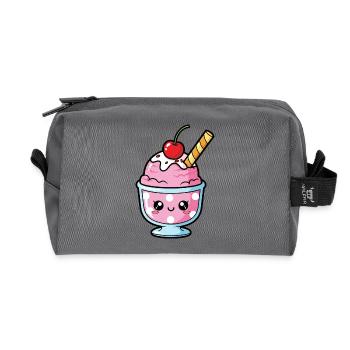 Coupe de Sundae Rose Kawaii - Trousse de toilette en tissu recyclé - anthracite - Devant