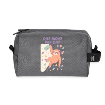 Faultier Bouldern: One Move Per Day Design - Recycelte Kulturtasche - Anthrazit - Vorne