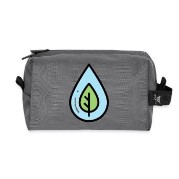 Water Drop Leaf Eco - Recycled Toiletry Zip Bag - anthracite - Front