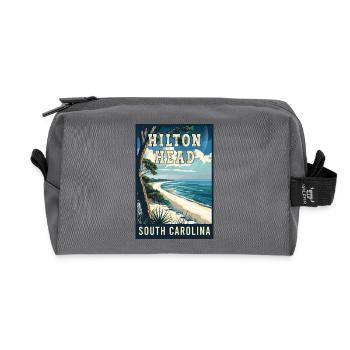 Entdecken Sie den Charme von Hilton Head in South Carolin - Recycelte Kulturtasche - Anthrazit - Vorne