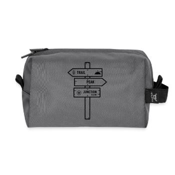 Wegweiser Schild Trail Peak - Recycelte Kulturtasche - Anthrazit - Vorne