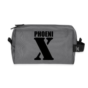 Phoenix – First Name Design | Minimal Typography - Recycelte Kulturtasche - Anthrazit - Vorne