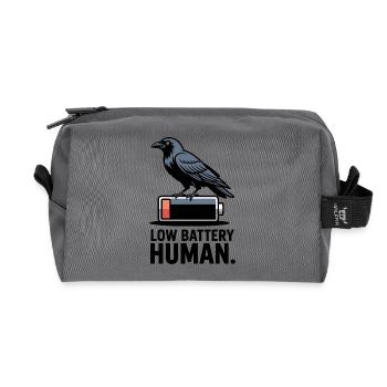 Raven über niedrige Batterie - Recycelte Kulturtasche - Anthrazit - Vorne