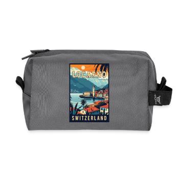 Tranquility in Locarno - Switzerland - Recycled Toiletry Zip Bag - anthracite - Front