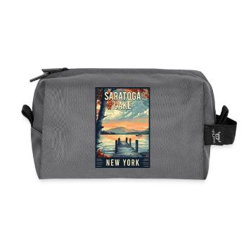 Experience Saratoga Lake In New York State - Recycled Toiletry Zip Bag - anthracite - Front