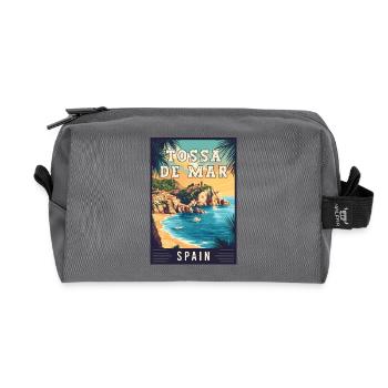 Explore Captivating Tossa de Mar in Spain - Recycled Toiletry Zip Bag - anthracite - Front