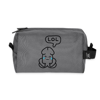 lustiges Junior-LOL-Emoticon - Recycelte Kulturtasche - Anthrazit - Vorne