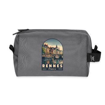 Explore Rennes In France Charming French City - Recycled Toiletry Zip Bag - anthracite - Front