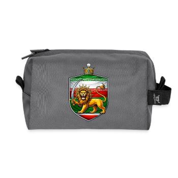 Lion with Sword Coat of Arms Persia - Recycled Toiletry Zip Bag - anthracite - Front