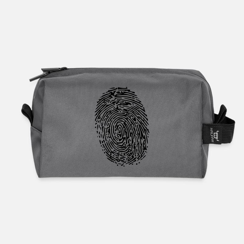 empreinte digitale - Trousse de toilette en tissu recyclé - anthracite