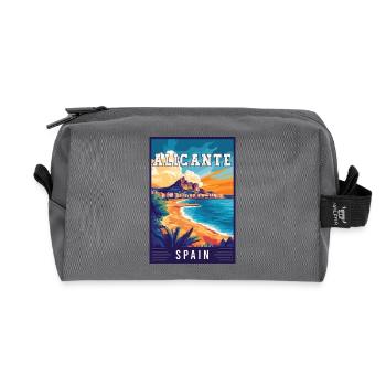 Entdecken Sie den mediterranen Charme von Alicante in Spanien - Recycelte Kulturtasche - Anthrazit - Vorne