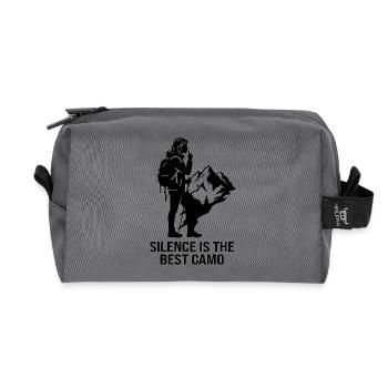 Silence Is The Best Camo Mountain Hiker - Recycled Toiletry Zip Bag - anthracite - Front