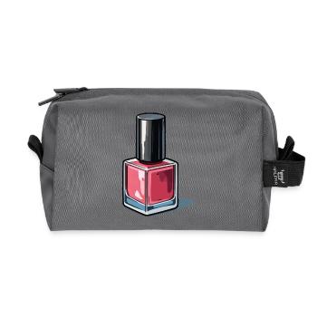 Pastellrosa Nagellack Flakon - Recycelte Kulturtasche - Anthrazit - Vorne