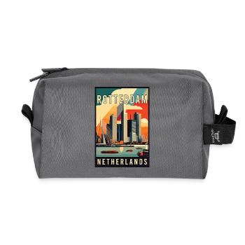 Vivez le magnifique Rotterdam aux Pays-Bas - Trousse de toilette en tissu recyclé - anthracite - Devant