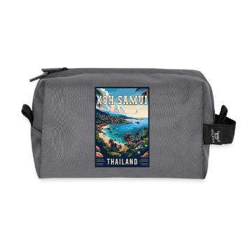 Explore Paradise in Koh Samui in Thailand - Recycled Toiletry Zip Bag - anthracite - Front
