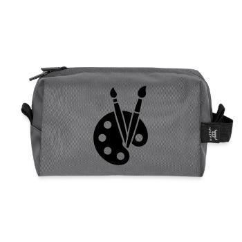 Malerei, Farbpalette, Pinsel, Kunst Symbol - Recycelte Kulturtasche - Anthrazit - Vorne
