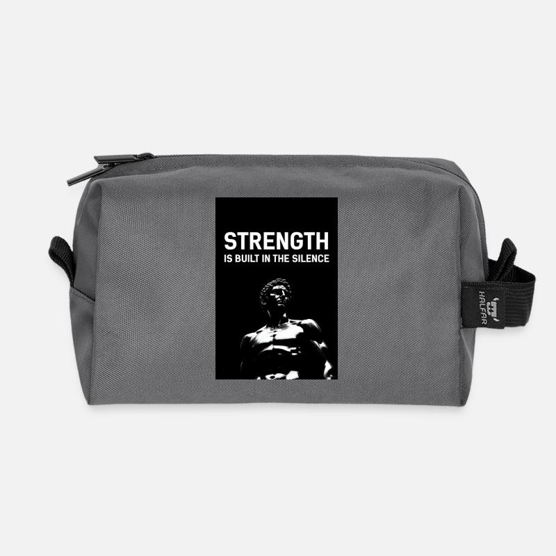 La force dans le silence - Trousse de toilette en tissu recyclé - anthracite