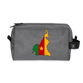 Carte du drapeau du Cameroun - Trousse de toilette en tissu recyclé - anthracite - Devant