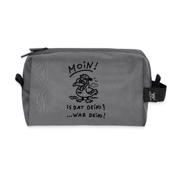Moin Möwe War Deins Lustiger Spruch  - Recycelte Kulturtasche - Anthrazit - Vorne