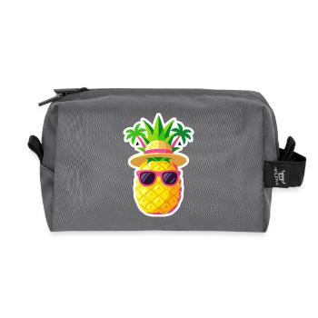 Sunny Pineapple Island Vibe - Recycled Toiletry Zip Bag - anthracite - Front