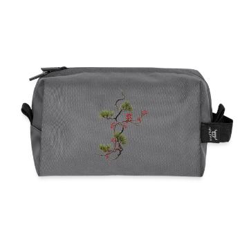 Ikebana Spruce with Red Berries Zen Style - Recycled Toiletry Zip Bag - anthracite - Front
