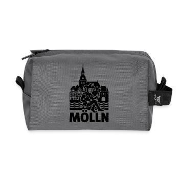Mölln City Silhouette Landmark - Recycled Toiletry Zip Bag - anthracite - Front